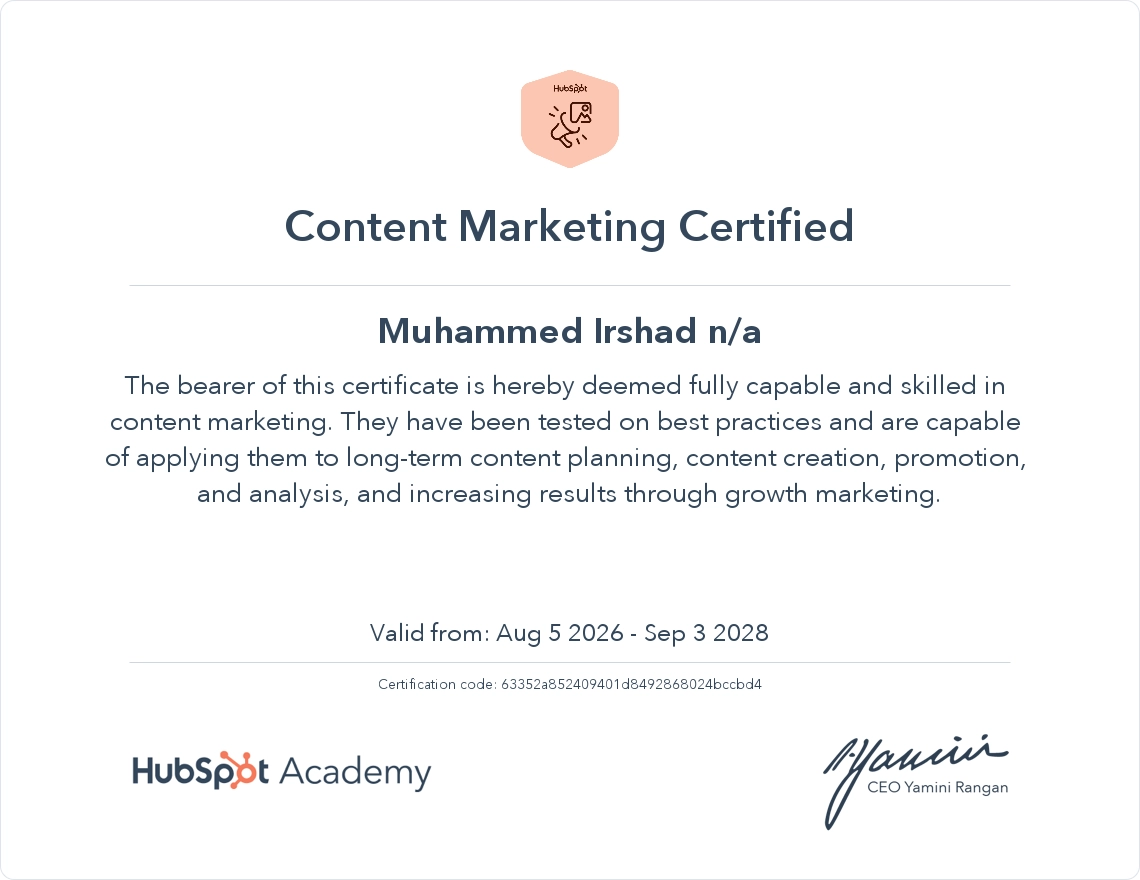 Content marketing certification